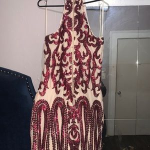 Red Sequin Cocktail Dress